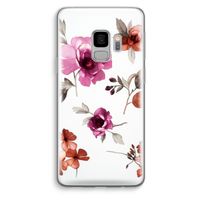 Geschilderde bloemen: Samsung Galaxy S9 Transparant Hoesje