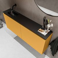 Mondiaz Ture 120cm toiletmeubel ocher met wastafel urban links geen kraangat - thumbnail