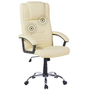 Beliani COMFORT - Bureaustoel-Beige-Kunstleer