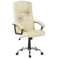 Beliani COMFORT - Bureaustoel-Beige-Kunstleer - thumbnail