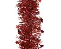 Guirlande Lametta Ster 270cm Ø10cm Kerst Rood