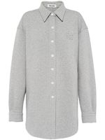 Miu Miu chemise oversize en coton à logo brodé - Gris