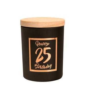 Paperdreams Geurkaars klein roze/zwart - 25 jaar