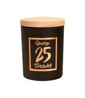 Paperdreams Geurkaars klein roze/zwart - 25 jaar