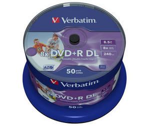 Verbatim 43703 DVD+R DL disc 8.5 GB 50 stuk(s) Spindel Bedrukbaar