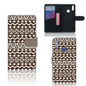 Huawei Y7 (2019) Telefoon Hoesje Aztec Brown