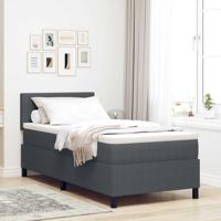 Boxspringbed met matras en LED ribfluweel donkergrijs 90x200