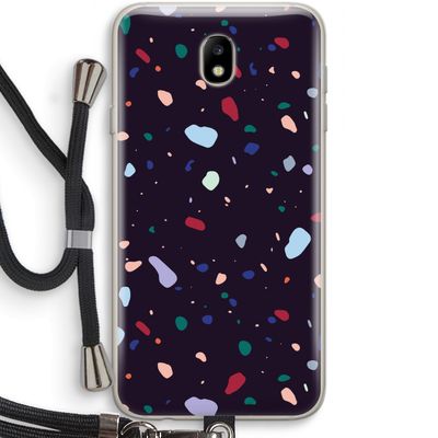 Dark Rounded Terrazzo: Samsung Galaxy J7 (2017) Transparant Hoesje met koord