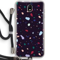 Dark Rounded Terrazzo: Samsung Galaxy J7 (2017) Transparant Hoesje met koord
