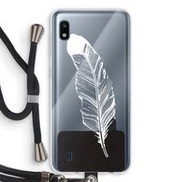 Pluim: Samsung Galaxy A10 Transparant Hoesje met koord