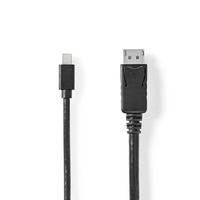 Nedis Mini DisplayPort-Kabel | Mini-DisplayPort Male naar DisplayPort Male | 48 Gbps | 2 m | 1 stuks - CCGB37404BK20 CCGB37404BK20 - thumbnail