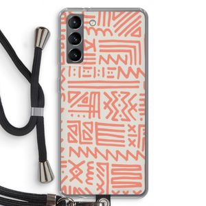 Marrakech Pink: Samsung Galaxy S21 Transparant Hoesje met koord