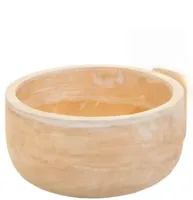 Mega Collections Schaal/Bloempot Terracotta - Ø21 x H10 cm - Whitewash