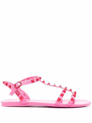Valentino Garavani sandales Rockstud à brides - Rose