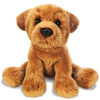 Pluche bruine sharpei honden knuffel 13 cm speelgoed - thumbnail
