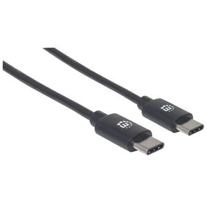 Manhattan USB-kabel USB 2.0 USB-C stekker 3.00 m Zwart 354882