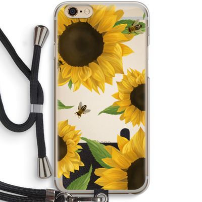 Sunflower and bees: iPhone 6 / 6S Transparant Hoesje met koord