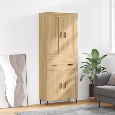 Hoge kast 69,5x34x180 cm bewerkt hout sonoma eikenkleurig