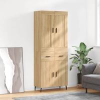 Hoge kast 69,5x34x180 cm bewerkt hout sonoma eikenkleurig