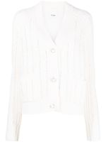 Allude cardigan en laine mélangée à ornements strassés - Blanc