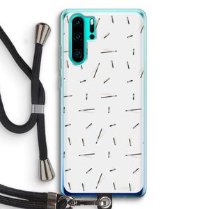 Hipster stripes: Huawei P30 Pro Transparant Hoesje met koord