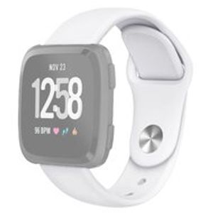 Fitbit Versa 1 / 2 & Lite siliconen bandje - Maat: Small - Wit