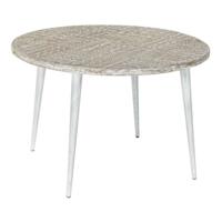Bijzettafel DKD Home Decor 75 x 75 x 50 cm Gouden Metaal Wit Mangohout (75 x 75 x 50 cm)