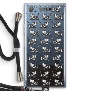 Zwarte poes: Sony Xperia XZ1 Transparant Hoesje met koord