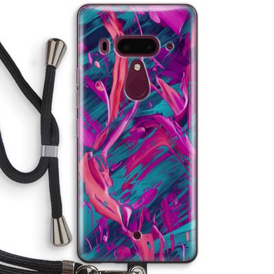 Pink Clouds: HTC U12+ Transparant Hoesje met koord