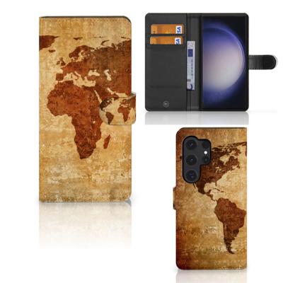 Samsung Galaxy S24 Ultra | Flip Cover | Wereldkaart