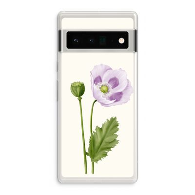 Purple poppy: Google Pixel 6 Pro Transparant Hoesje