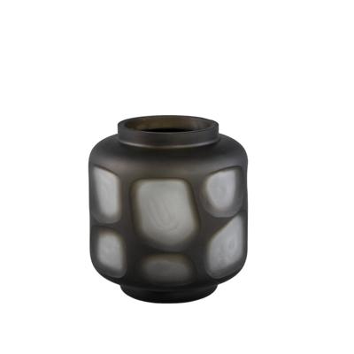 Azize Groene vaas van geslepen glas S
