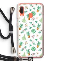 Ananas bladeren: Samsung Galaxy A20e Transparant Hoesje met koord