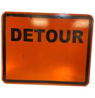 Detour Road Construction Metalen Straatbord - Origineel