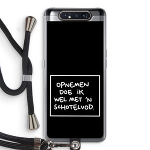Schotelvod: Samsung Galaxy A80 Transparant Hoesje met koord