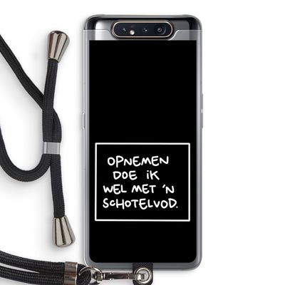 Schotelvod: Samsung Galaxy A80 Transparant Hoesje met koord