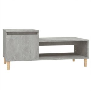 The Living Store Salontafel - Betongrijs - 100 x 50 x 45 cm - Duurzaam bewerkt hout