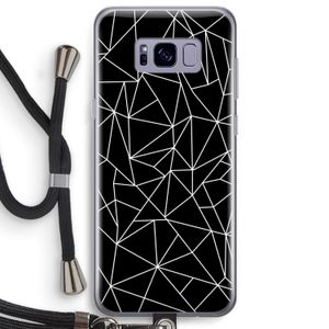 Geometrische lijnen wit: Samsung Galaxy S8 Plus Transparant Hoesje met koord