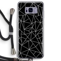 Geometrische lijnen wit: Samsung Galaxy S8 Plus Transparant Hoesje met koord