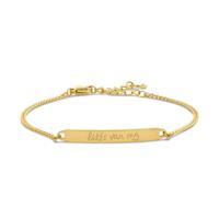 Gepersonaliseerde handschrift bar armbanden - Stainless steel - Goud - Gourmet chain ( € 35,95 )