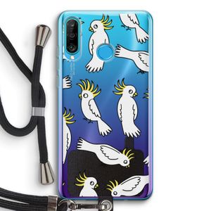 Papegaai: Huawei P30 Lite Transparant Hoesje met koord