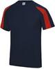 Just Cool JC003J Kids´ Contrast Cool T - French Navy/Fire Red - 3/4 (XS)