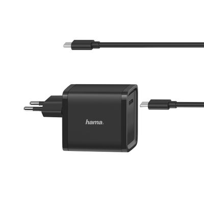 HamaUNIVERSELE USB-C-NOTEBOOK-NETADAPTER, POWER DELIVERY (PD), 5-20V/45W Voeding Zwart