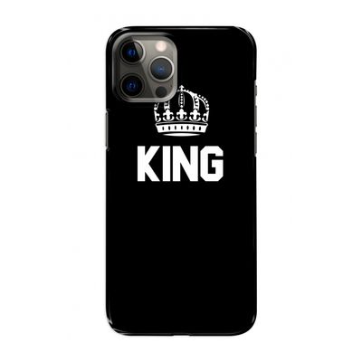 King zwart: Volledig geprint iPhone 12 Pro Hoesje