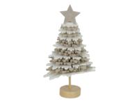 Beeld vilt everlands kunstkerstboom 16cm beige/wit