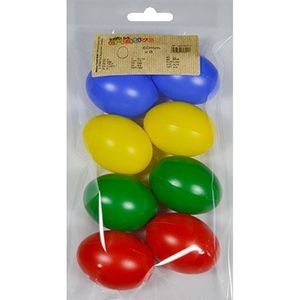 8x Plastic eitjes multikleur/gekleurd 6 cm decoratie/versiering - Feestdecoratievoorwerp