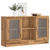 Dressoir 120x30,5x70 cm bewerkt hout artisanaal eikenkleurig