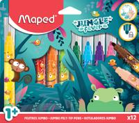 Viltstift Maped Jungle Fever Jumbo set Ã 12 kleuren