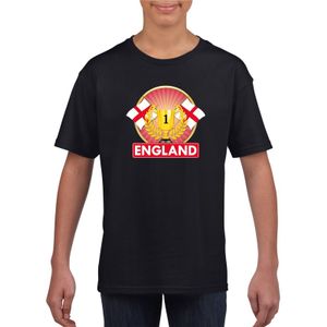 Zwart Engeland supporter kampioen shirt kinderen