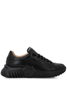 Philipp Plein baskets en cuir Runner Hexagon - Noir